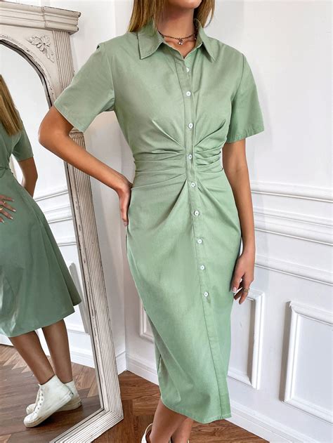 Green Shirt Dress