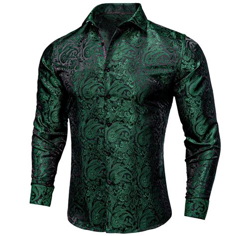 Dark Green Paisley Dress Shirt – Sophisticated Gentlemen