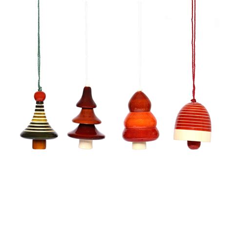 Handcrafted Eco-friendly Wooden Hangings for Christmas Decor - Set of ...