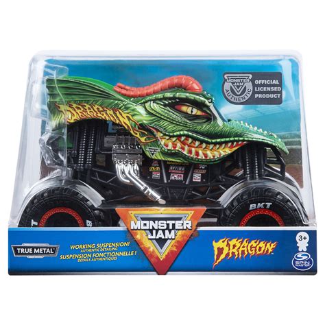 Monster Jam, Official Dragon Monster Truck, Die-Cast Vehicle, 1:24 ...