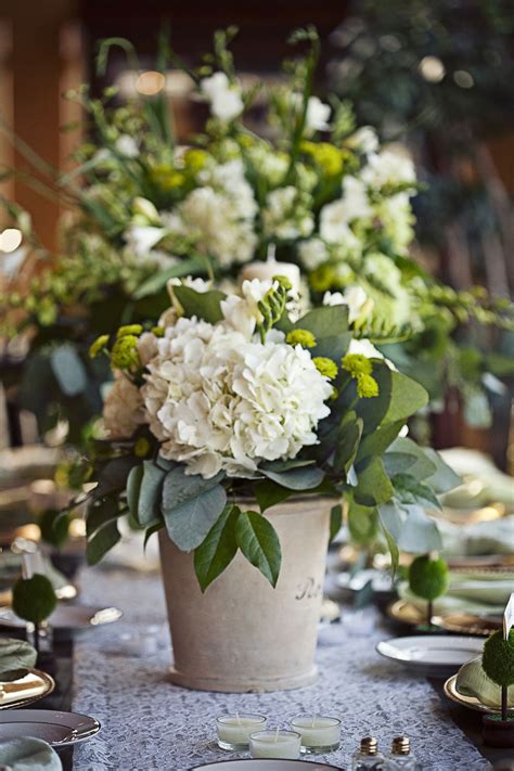 Hydrangea Plant Centerpieces