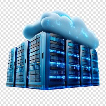 Powerful cloud computing data centers with bluelit servers on a ...
