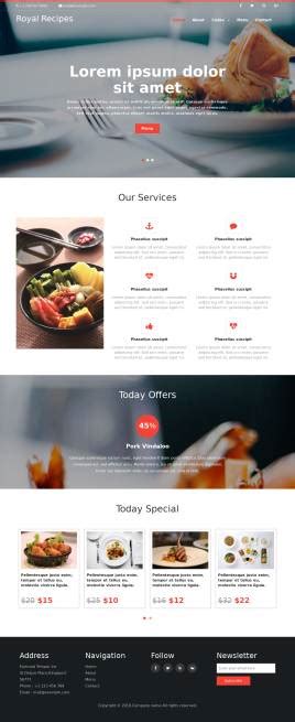 简单的美食餐厅网站HTML模板