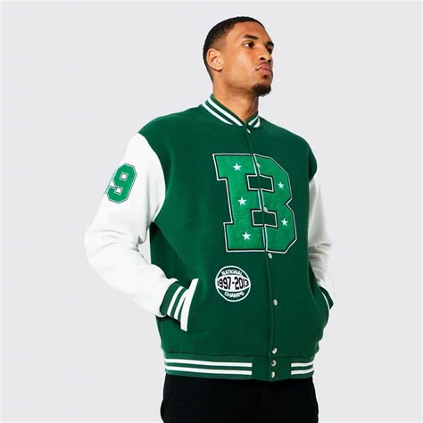 Wholesale OEM Custom Men Dark Green Embroidered Brown Football College ...