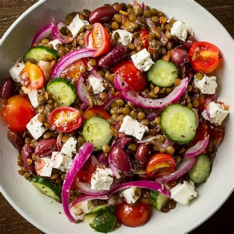 Mediterranean Lentil Salad with Feta and Olives - ioanacooks