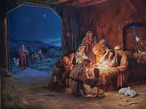 Manger Scene Painting at PaintingValley.com | Explore collection of ...