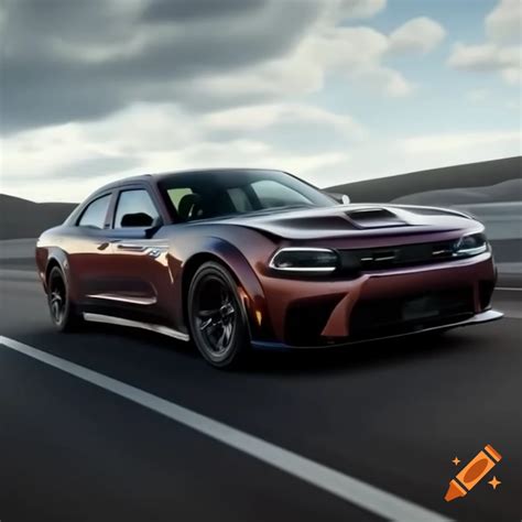 2025 dodge charger daytona ev cruising on the highway on Craiyon