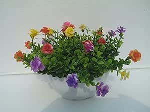 Buy Carmer Artificial Multi Color Flower With White Melamine Tub Online ...