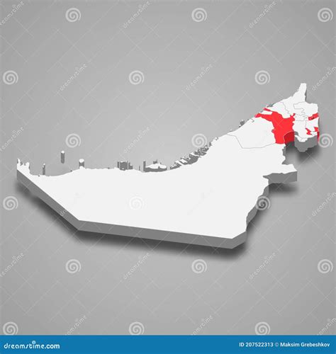 Sharjah Emirate Location within United Arab Emirates 3d Map Stock Illustration - Illustration of ... - map of sharjah united arab emirates