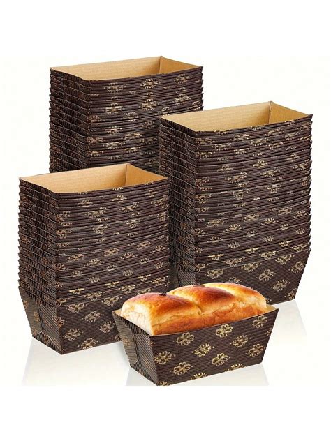 50 Pieces Mini Paper Loaf Pans Disposable Paper Baking Loft Pans Paper ...
