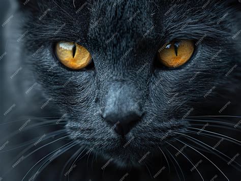 Premium Photo | A black cat with yellow eyes and a black cats eyes
