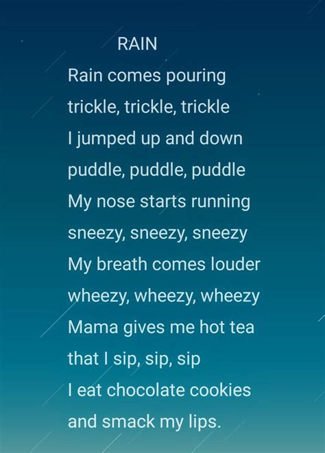 Rhyming Poem On Rain In English at Joanne Tindall blog