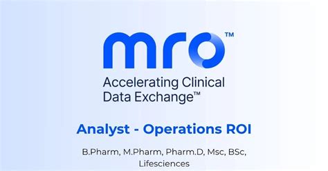 Analyst – Operations ROI Jobs in Pune (Hybrid) | MRO Clinical Data ...