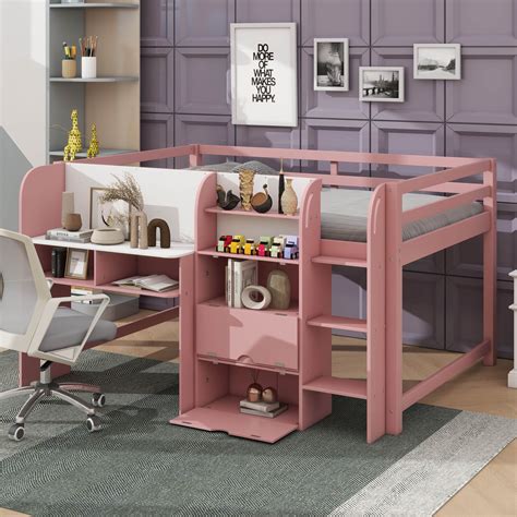 Isabelle & Max™ Full-Size Space-Saving Loft Bed With Built-In Desk ...
