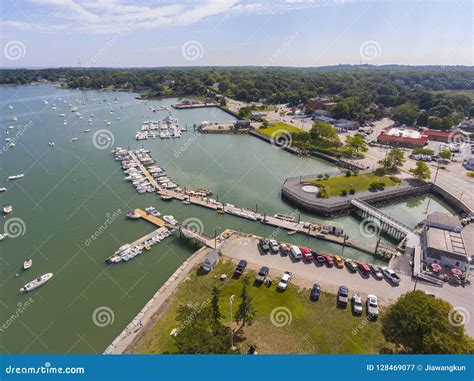 Hingham Harbor Aerial View, Hingham, Massachusetts, USA Stock Image ...