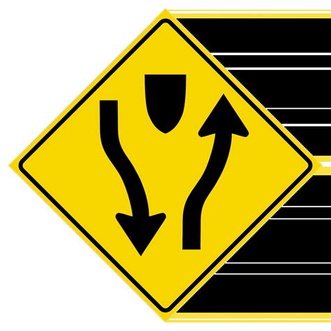 Divided Highway Ahead Sign - Canada Driving Exam