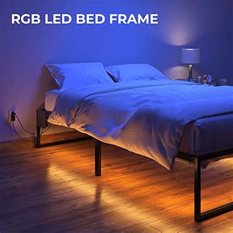 Rolanstar Bed Frame with Power Outlets& Led Lights, India | Ubuy