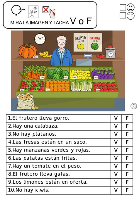 Fichas de Lectoescritura con imágenes Verdadero o falso -Orientacion ...