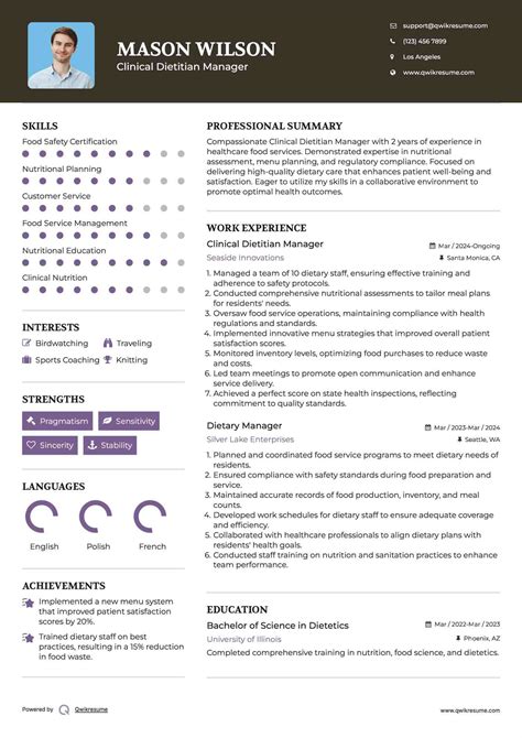 10+ Dietary Manager Resume Samples & Templates for 2025