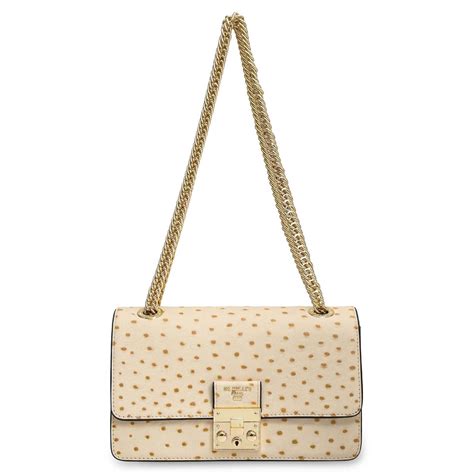 Small Ostrich Leather Shoulder Bag - Vanilla – Da Milano