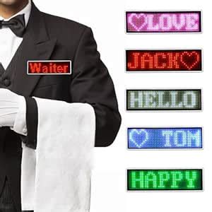 Scrolling Name Tag LED Moving Message Sign Business Card ...