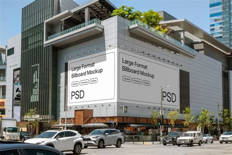 Long Digital Billboard PSD, Outdoor Mockup | Supply.Family