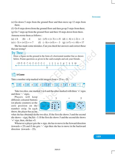 Integers - NCERT Book of Class 6 Mathematics