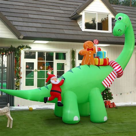 Amazon.com: Alupssuc 12FT Christmas Inflatable Large Dinosaur Outdoor ...