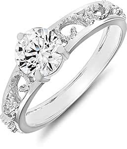 Mahi Silver & White Brass & Alloy Ring for Women : Amazon.in: Fashion