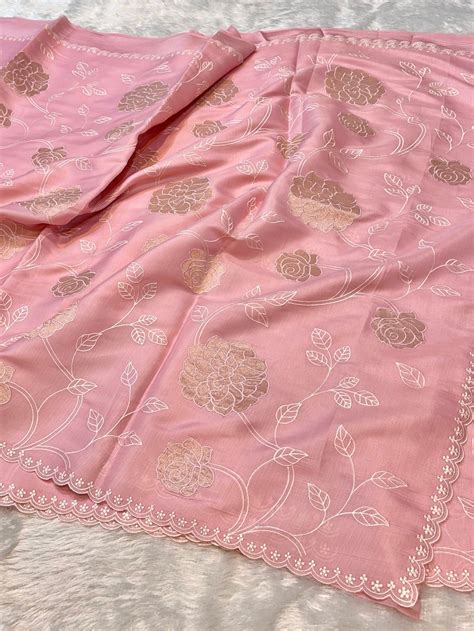Prebook | Pink Mango Silk Partywear Banarasi Embroidered Jaal with Tis ...