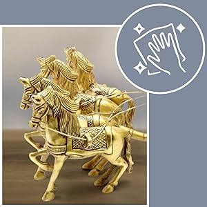 Buy Two Moustaches Brass Krishna Arjuna Rath Showpiece | Mahabharat ...