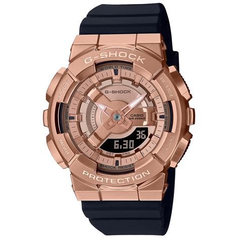 Casio G-Shock GM-S110PG-1ADR Rose Gold Analog-Digital Dial Black Resin ...