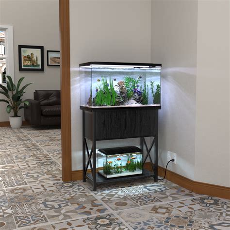 29 Gallon Aquarium Stand Metal Fish Tank Stand with Cabinet,30.7"L*12 ...