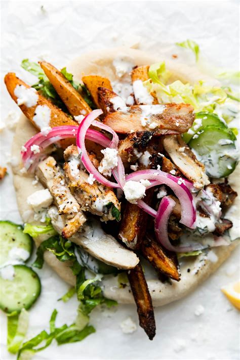 Lemony Greek Chicken Pitas with Oven-Roasted Fries | PWWB