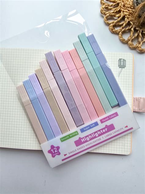 MGZ-508 Pastel Highlighter 12 Pcs Set| Aesthetic Cute Highlighters Col ...