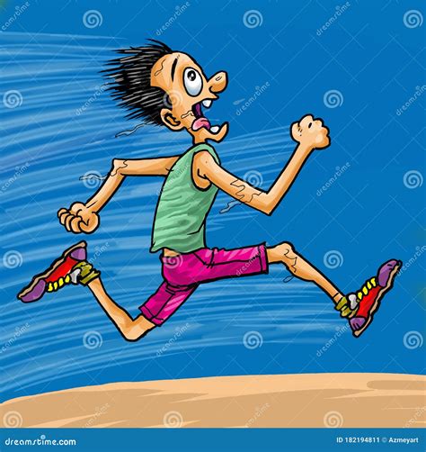 Cartoon Man Running Fast