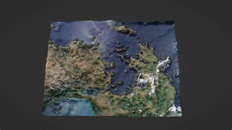 3D model Greece and Turkey Map Topography VR / AR / low-poly | CGTrader