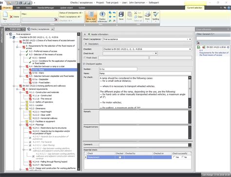 Checklist according to EN14122-Series
