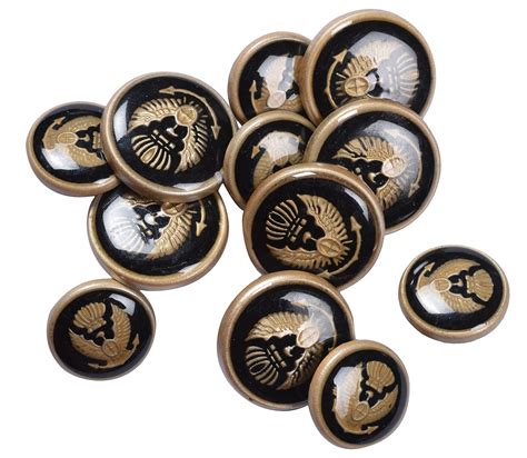 India Button 6 Big 6 Small Bottom Hole Suit Sherwani Metal Golden Black ...
