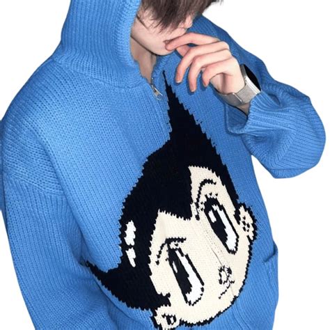 Astro Boy zip-up hoodie sweater knit ユニセックス男女兼用 アストロボーイアトムジップアップフーディセーターニット