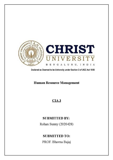 HRM CIA 3 2020428 - Mandatory assignment for HRM - Human Resource ...