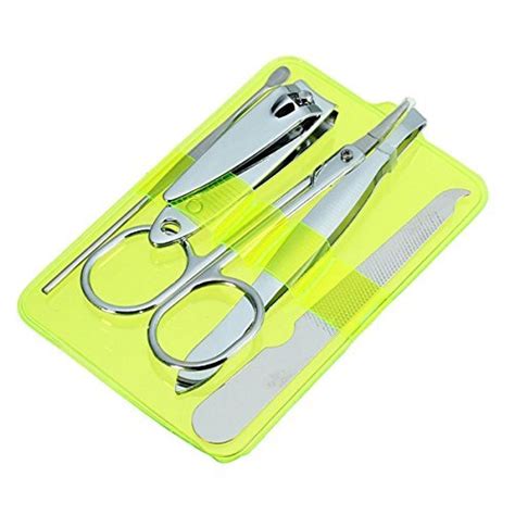 5Pcs Nail Manicure Pedicure Set Clippers Scissors Eyebrow Tweezer Ear ...