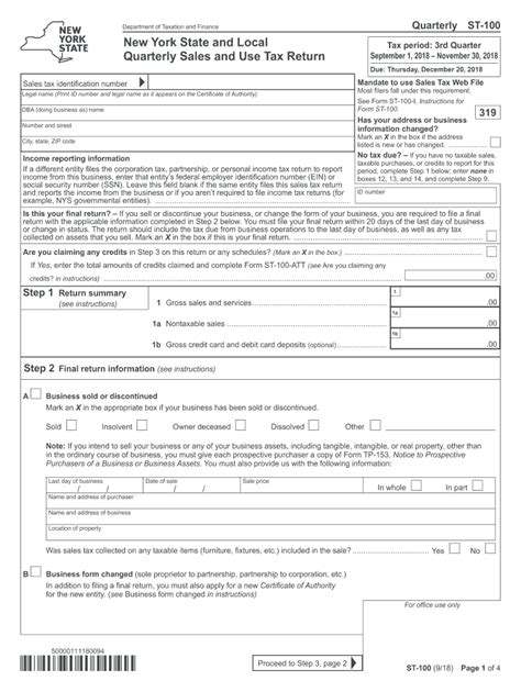 2018 Form NY DTF ST-100 Fill Online, Printable, Fillable, Blank - pdfFiller