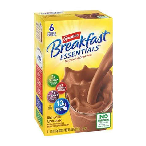 Buy Carnation Breakfast Essential Drink Mix Powder Packets, 6 ct from ...