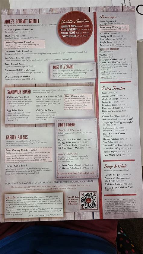 Menu at Egg Harbor Cafe, Wheaton