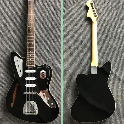 Buy Black Jaguar Electric Guitars 3S Pickups Semi-Hollow Body Rosewood ...