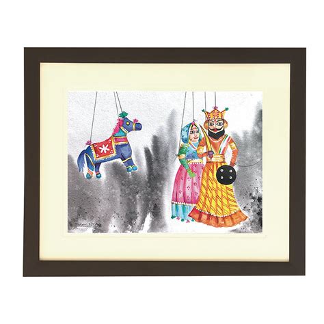 Puppet Collection Wall Painting - Couple & Purple Horse