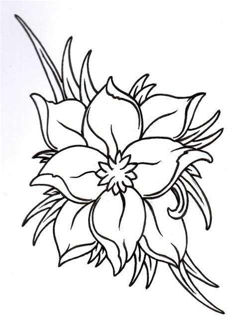 Free Flower Outline, Download Free Flower Outline png images, Free ...