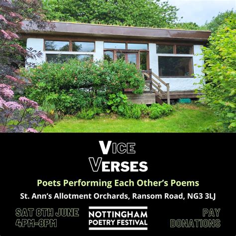 Notts Poetry Fest: Vice Verses @ St. Anns Orchards - Nottingham, St Ann ...