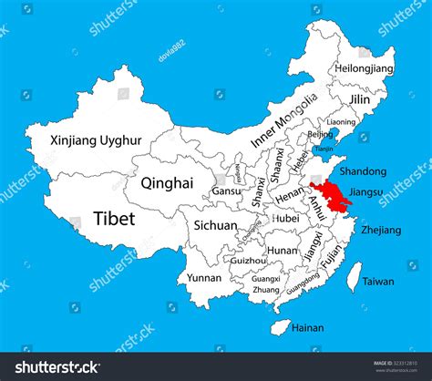 Jiangsu Province Map China Vector Map Stock Vector (Royalty Free) 323312810 | Shutterstock